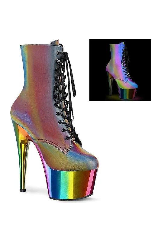 ADORE-1020RC-REFL Ankle Boot | Rainbow Faux Leather