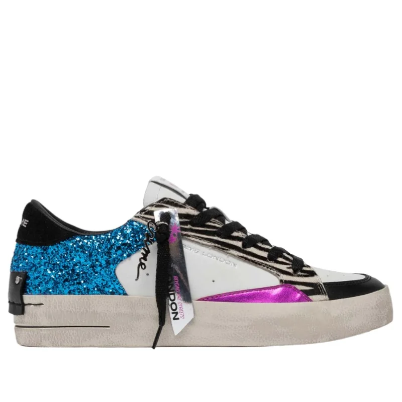 CRIME LONDON SK8 TROPICAL ZEBRA SNEAKERS