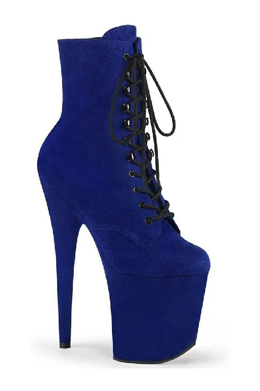 FLAMINGO-1020FS Ankle Boot | Blue Faux Suede