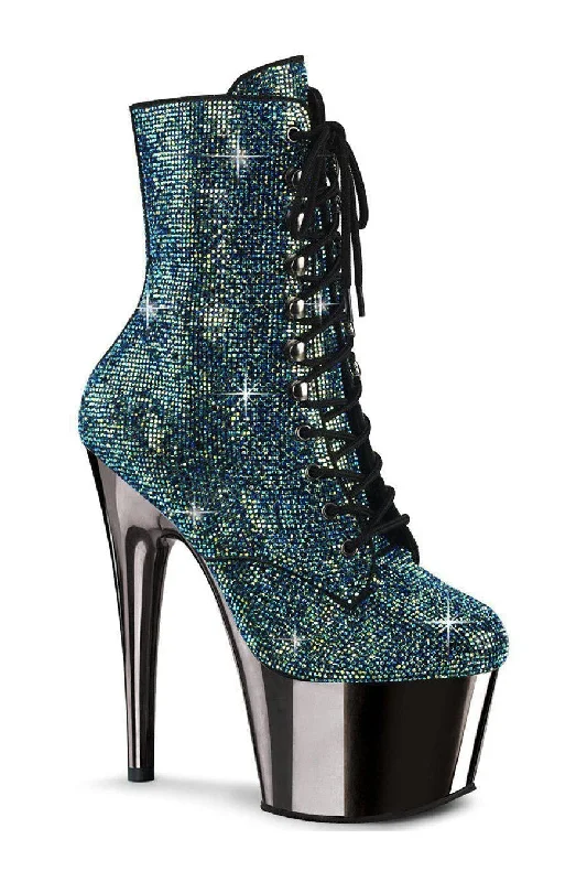 ADORE-1020CHRS Ankle Boot | Turquoise  Faux Suede