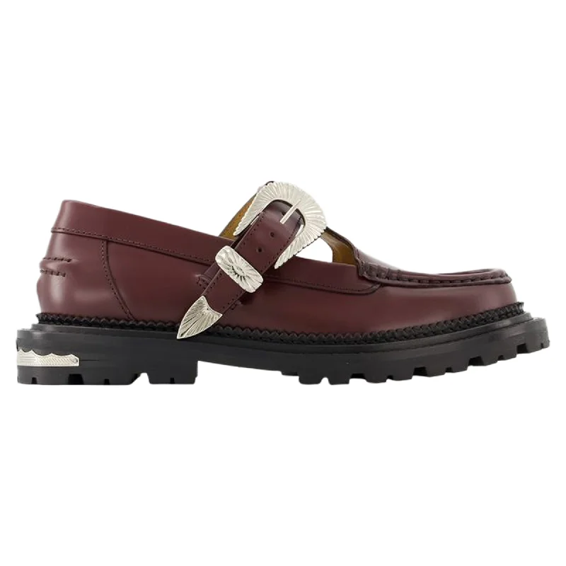 Aj1278 Loafers - Toga Pulla - Leather - Burgundy