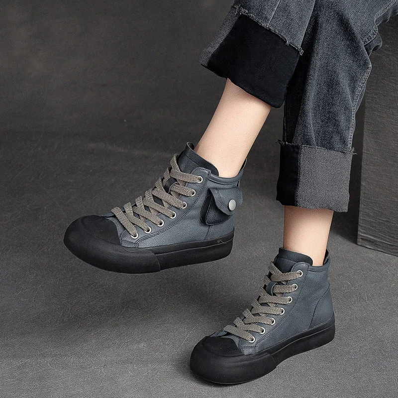 Women Retro Casual Leather Comfort Ankle Boots