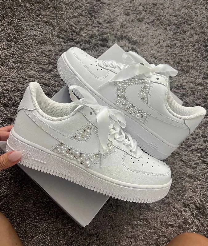 NIKE AIR FORCE 1 CUSTOM BRIDAL EDITION