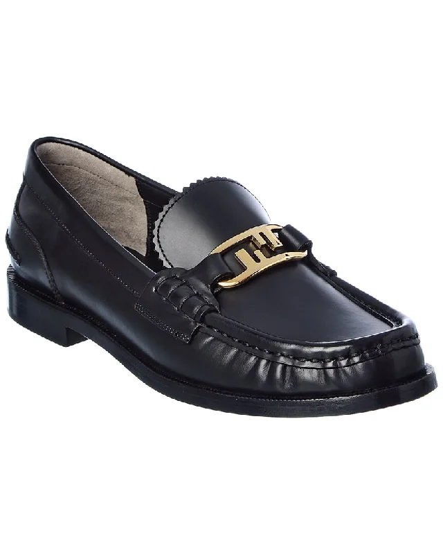 FENDI O'Lock Leather Loafer