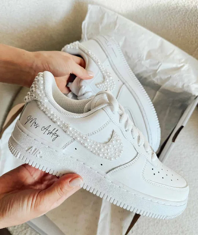 NIKE AIR FORCE 1 CUSTOM BRIDAL EDITION