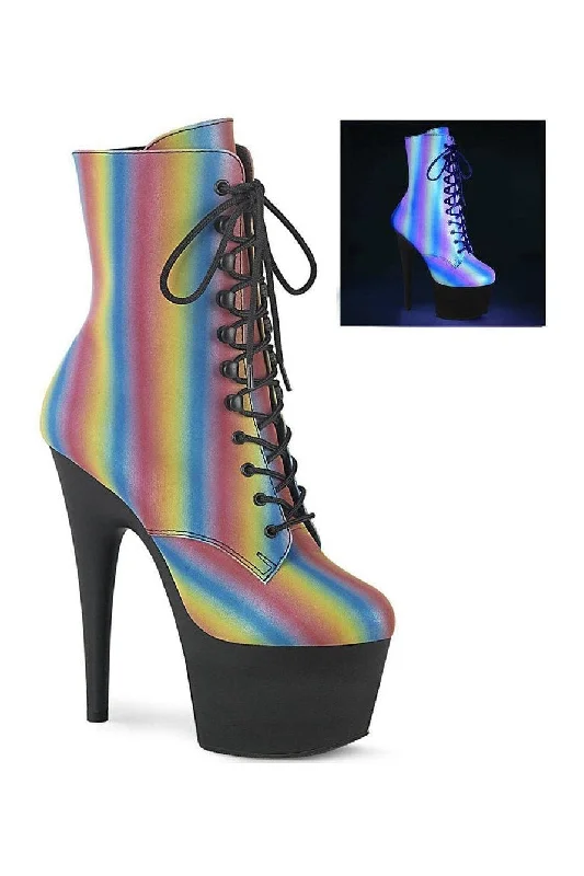 ADORE-1020REFL-02 Ankle Boot | Rainbow Faux Leather