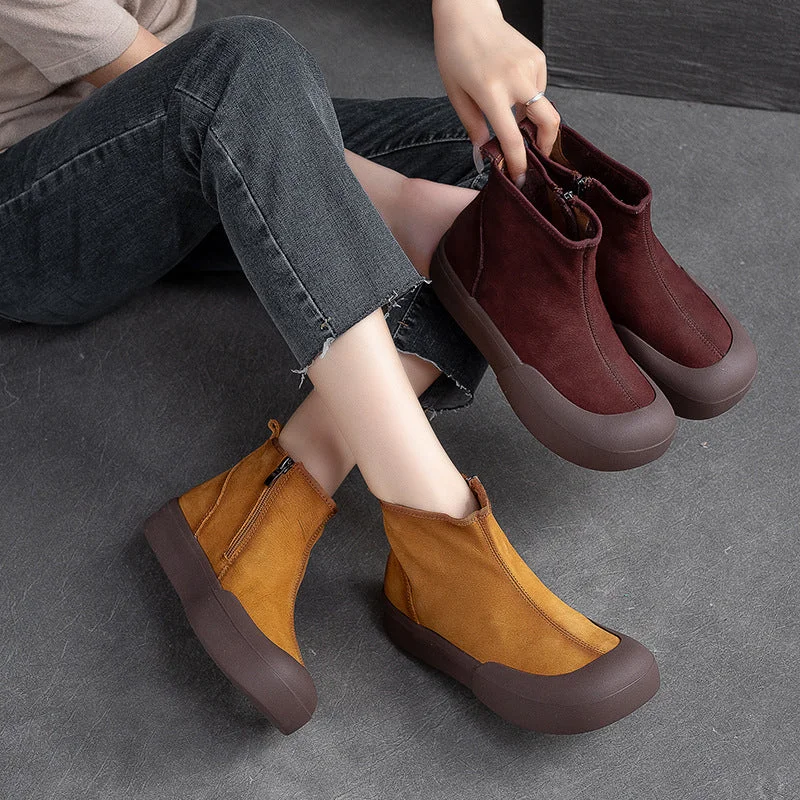 Women Retro Suede Casual Ankle Boots