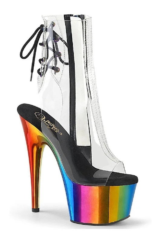 ADORE-1018RC Ankle Boot | Clear Vinyl