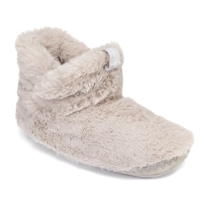 Harriet - 100% Recycled High Density Faux Fur Slipper Boot - Trace Grey