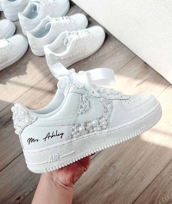 NIKE AIR FORCE 1 CUSTOM BRIDAL EDITION