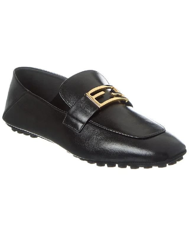 FENDI Baguette Logo Leather Loafer