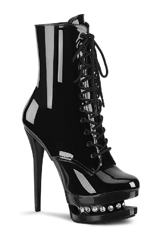 BLONDIE-R-1020 Exotic Boot | Black Patent