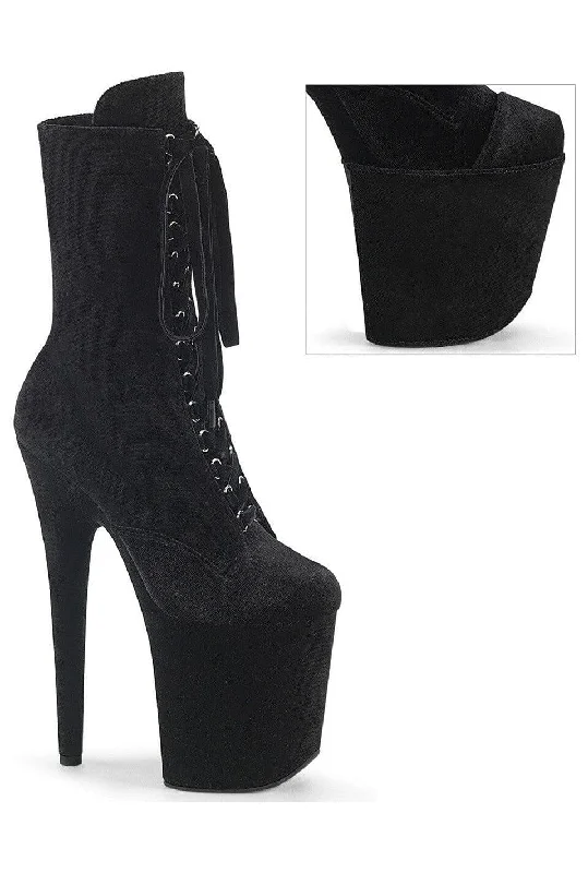 FLAMINGO-1045VEL Black Velvet Ankle Boot