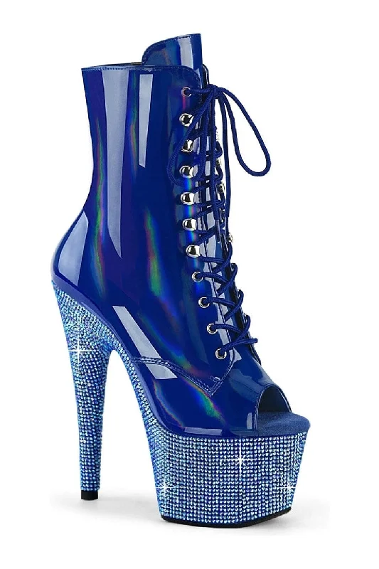 BEJEWELED-1021-7 Blue Patent Ankle Boot