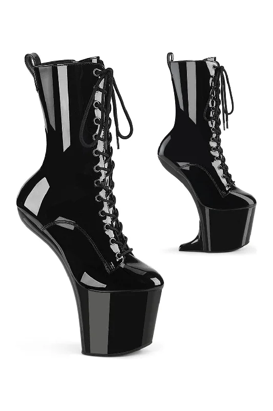 CRAZE-1040 Black Patent Ankle Boot