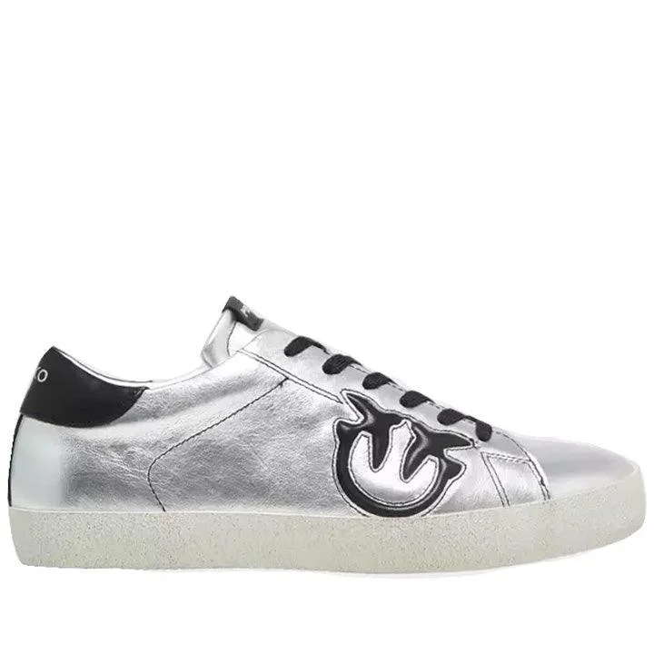 PINKO SEATTLE SILVER SNEAKERS