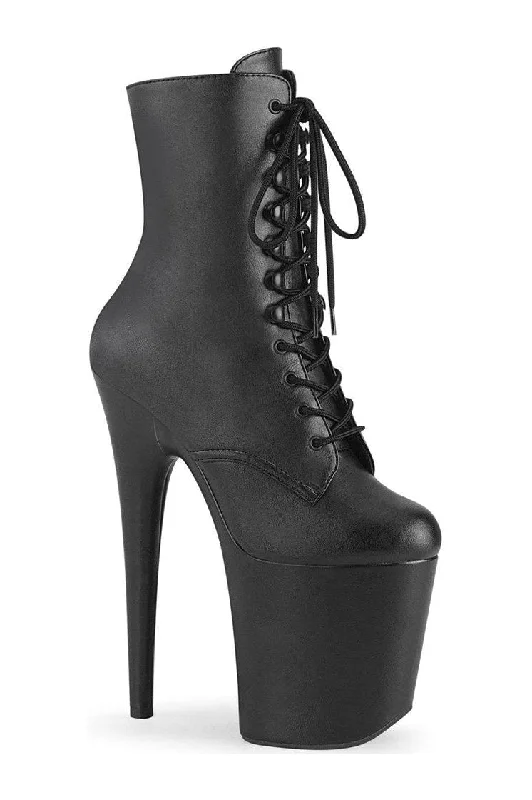 FLAMINGO-1020WR Ankle Boot | Black Faux Leather