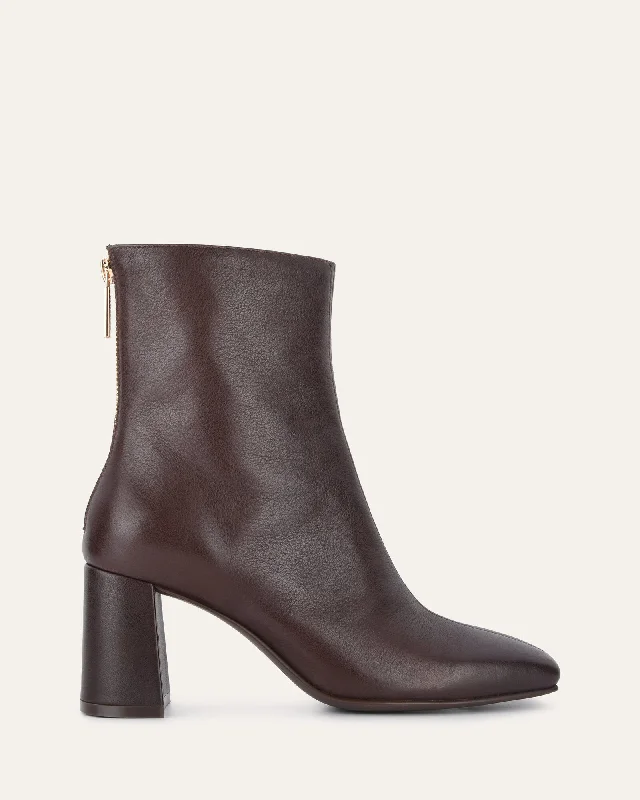 NEVADA MID ANKLE BOOTS CHOCOLATE LEATHER