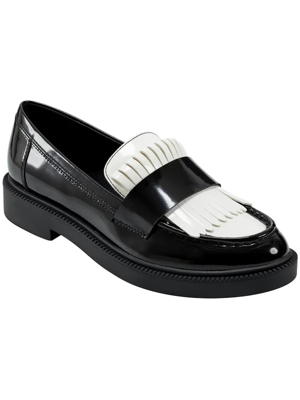 Calixy Womens Faux Leather Two-Tone Loafers