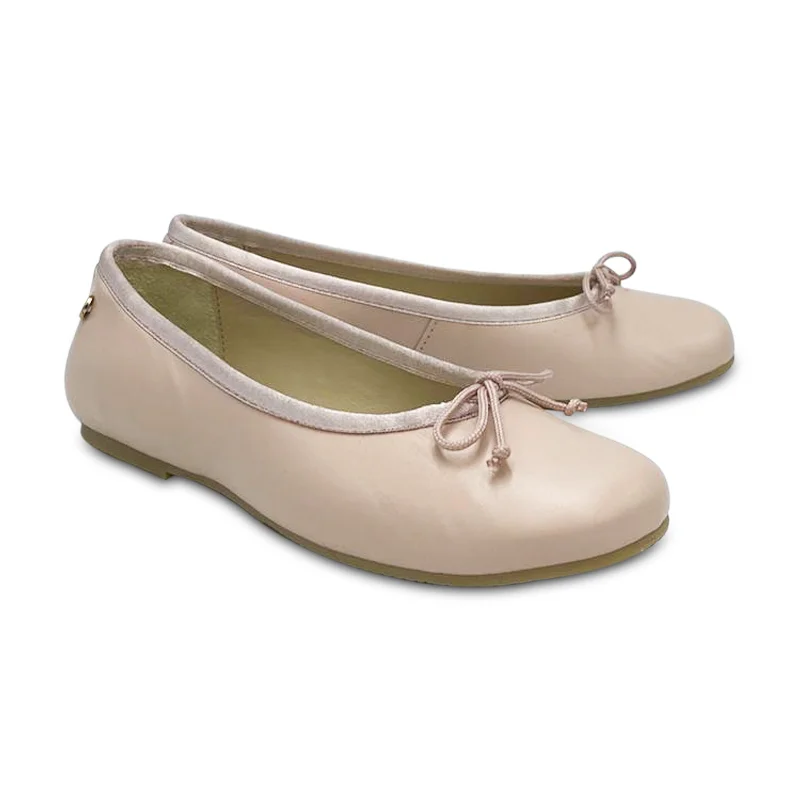 Manuela De Juan Rose Pink Leather Ballet Flat S2105