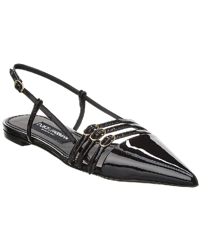 Dolce & Gabbana Leather Slingback Flat