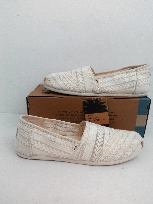 Toms Women's Classic Natural Arrow Embroidered Mesh Size 10