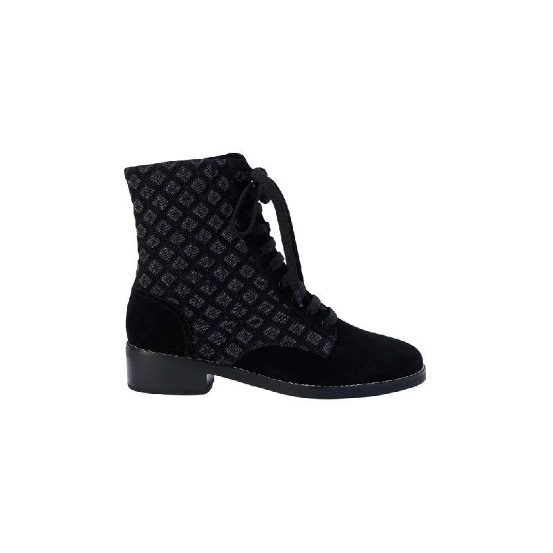 Desiree Combat Boot Black Denim