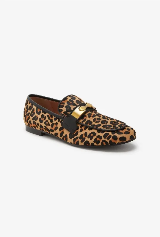 Leopard/leather Moccasin