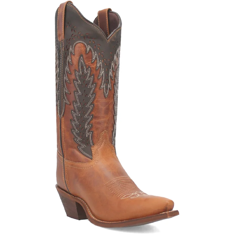 Laredo Womens Farah Honey Leather Cowboy Boots 11 M