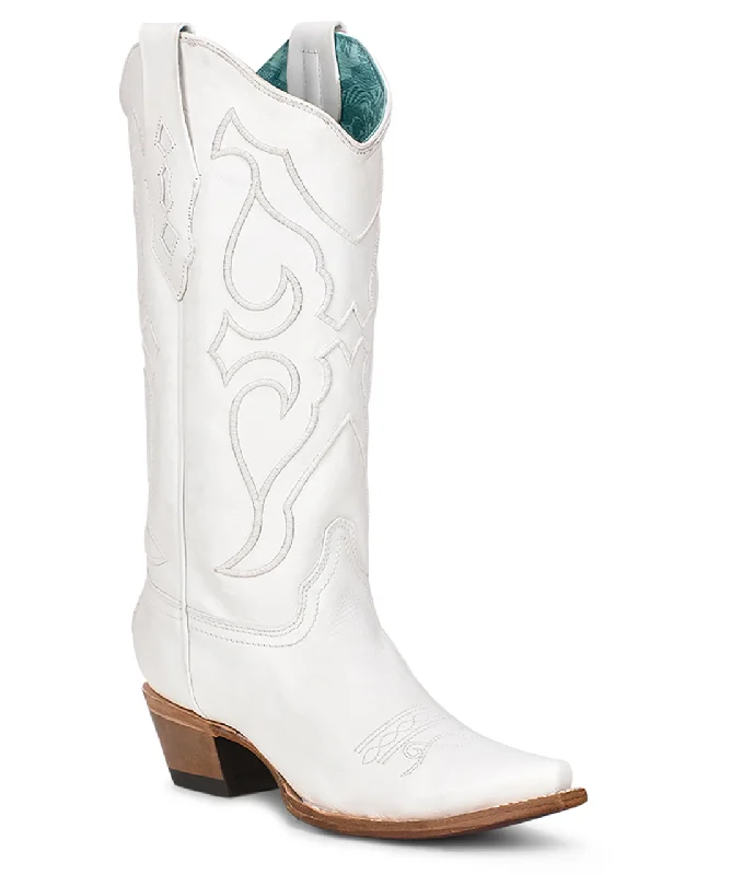 Z5046 WOMEN'S CORRAL WHITE EMBROIDERY WESTERN BOOTS Z5046