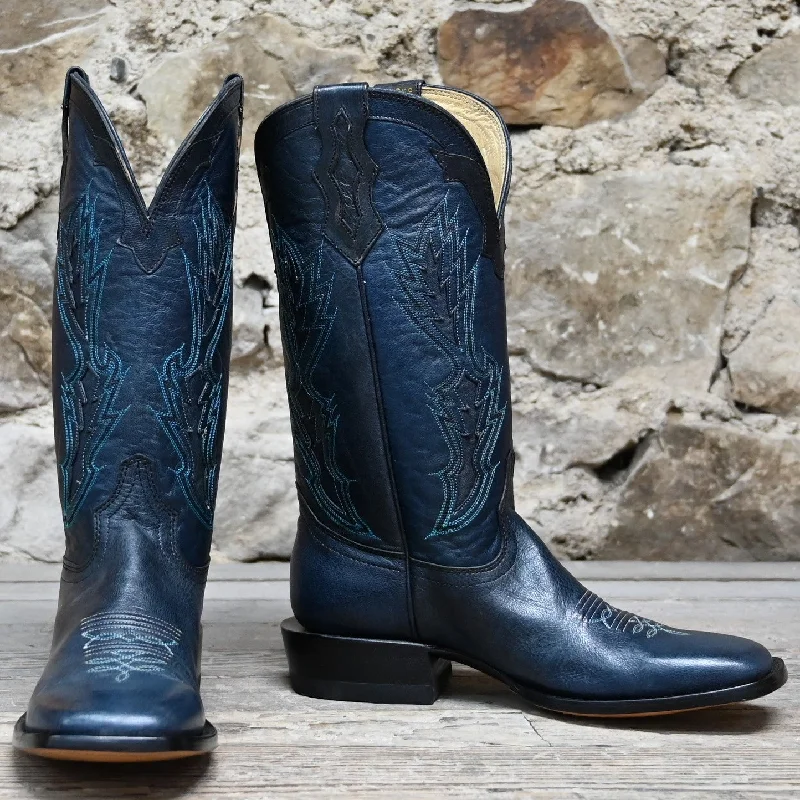 Hondo Ladies 13" Leather Boot In Blue Calf