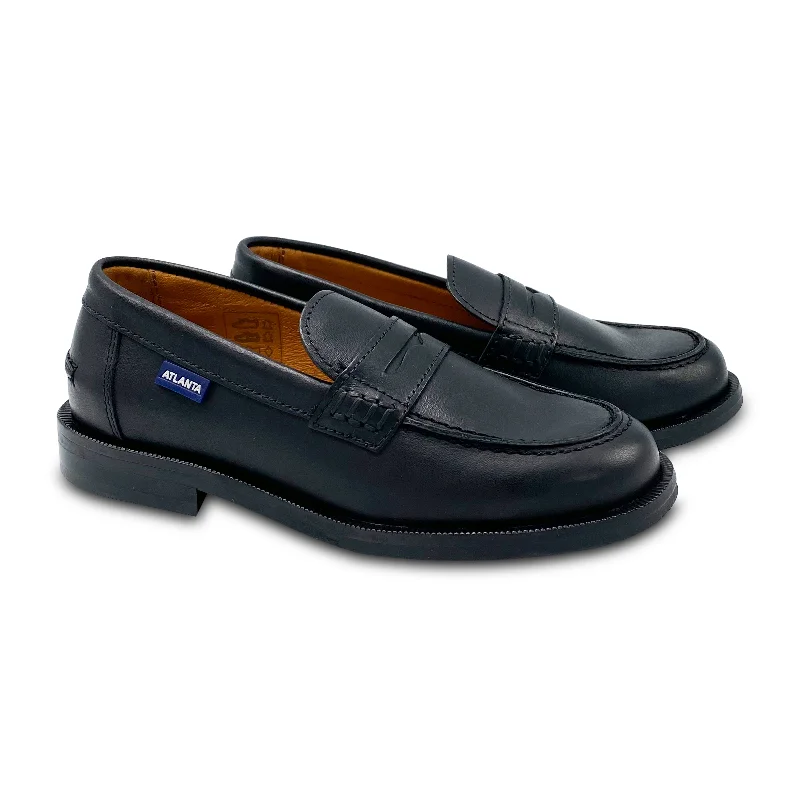 Atlanta Mocassin Black College Penny Loafer 861