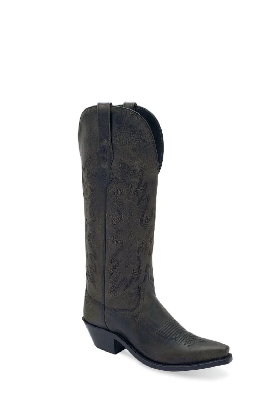 Old West Womens Western Black Leather Cowboy Boots 7 B