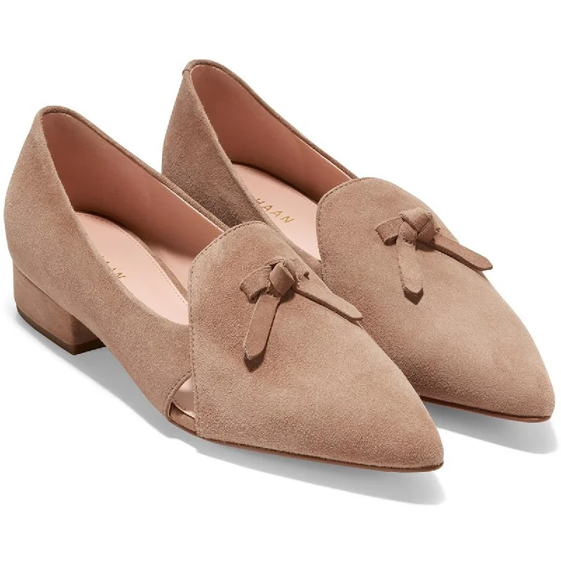 Viola Skimmer Womens Faux Suede Pointed Toe Loafers