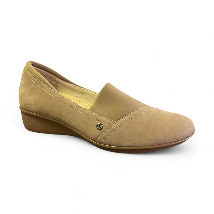 Naples Stretch Loafer in Toffee Nubuck WIDE