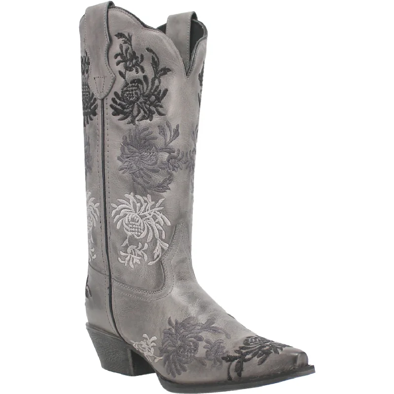 Laredo Womens Sylvan Grey Leather Cowboy Boots 8.5 M