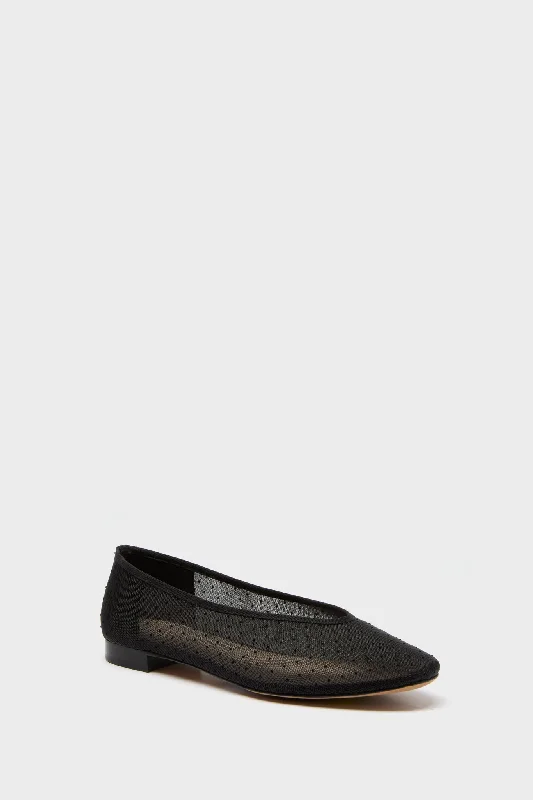 Black Mesh Nina Flats