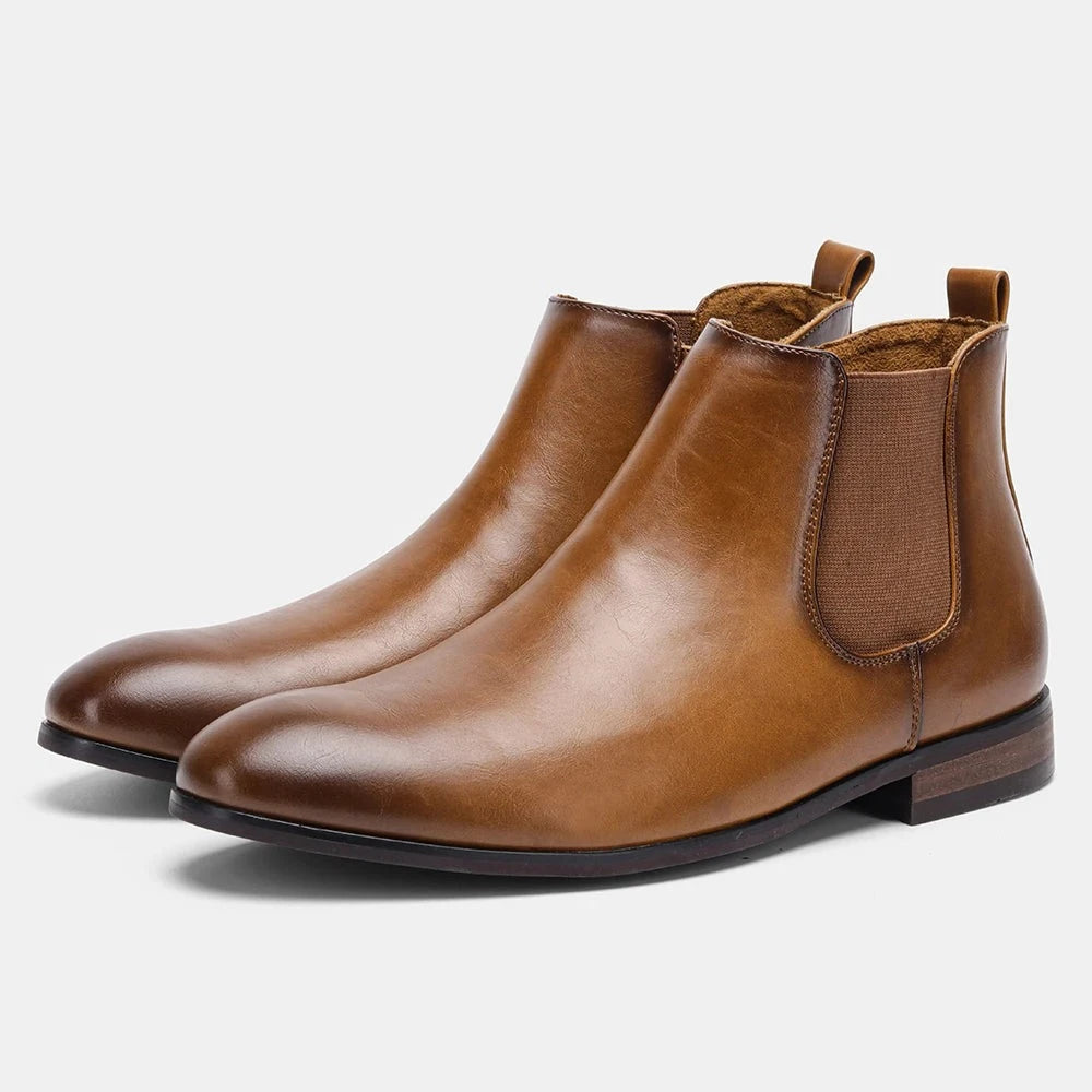 West Louis™ Business-Men Dress Style Leather Ankle Chelsea Boots