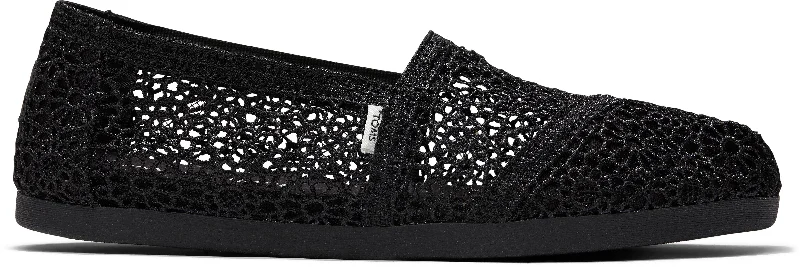 Women's Alpargata Classic - Black Moroccan Crochet