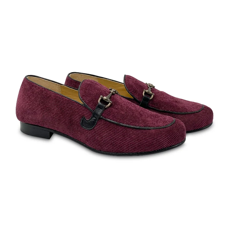 LMDI Plum Corduroy Chain Loafer 136715