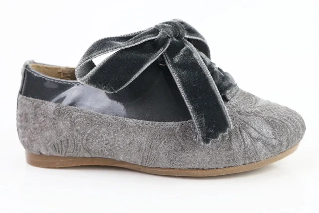 Papanatas Grey Print Leather Lace Shoe 0170X