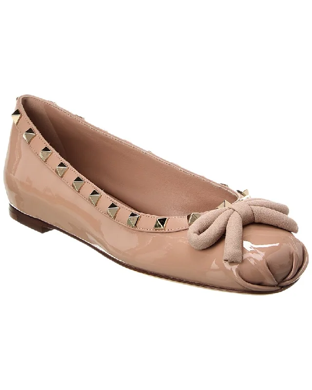 Valentino Rockstud Patent Ballerina Flat