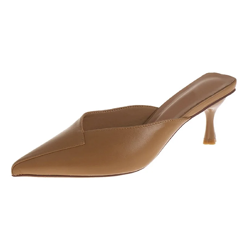 Womens Simplicity Stiletto Shoes Mules