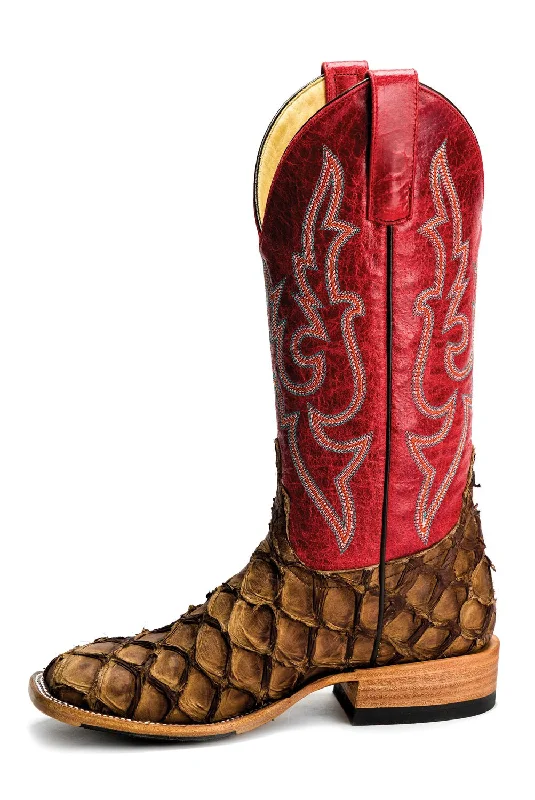 Miss Macie Bean Womens Red Sinsation Pirarucu Big Bass Fashion Boots 9 M