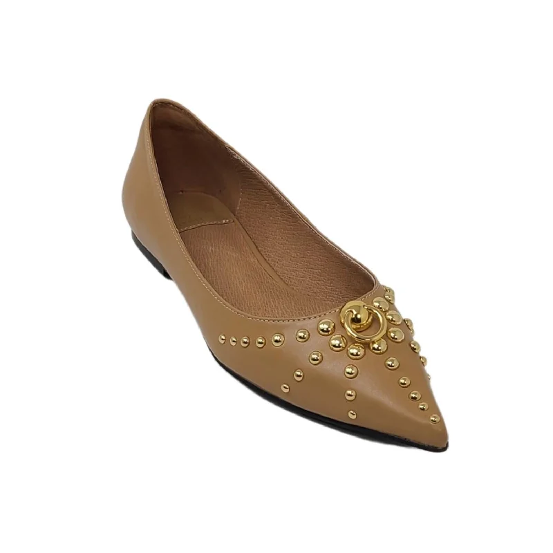 Women's Appealing Flat Shoes In Natural/gold