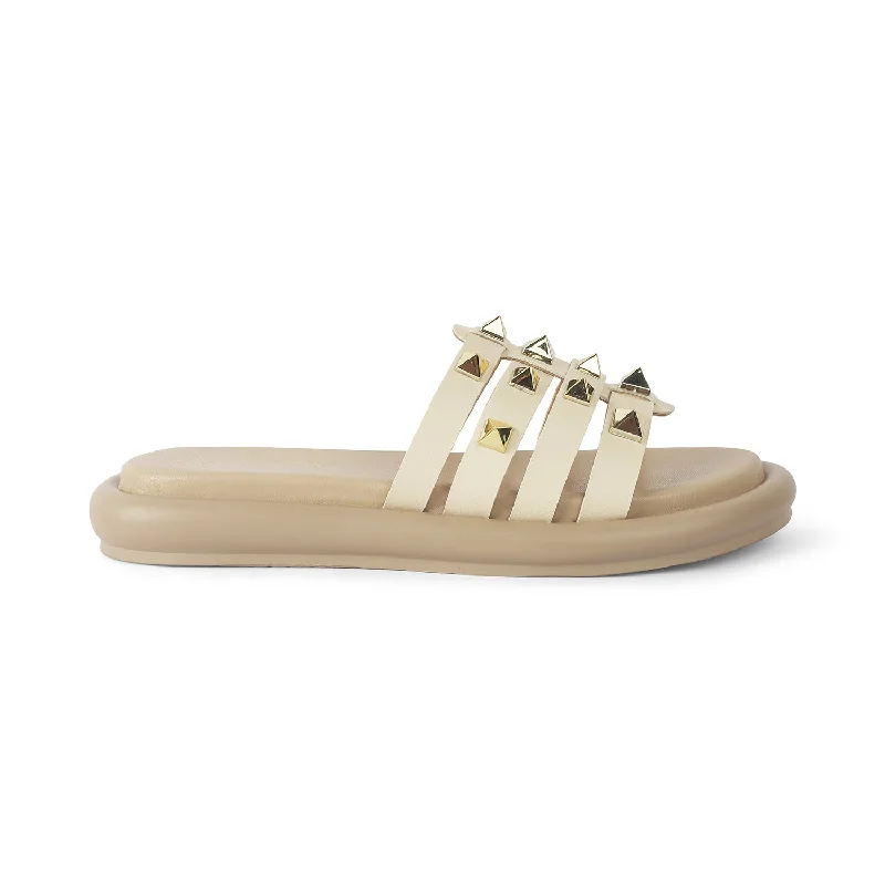 Tresmode Rovoro Beige Women's Casual Platform Flats