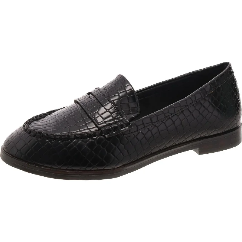 The Geli Loafer Womens Faux Leather Flat Loafers