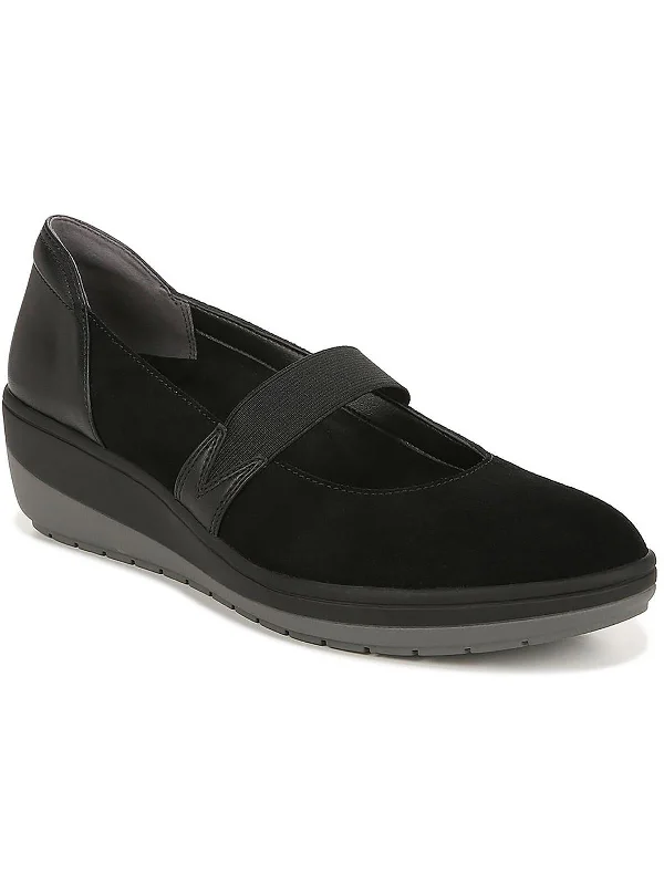 Judie Womens Suede Slip-On Mary Janes