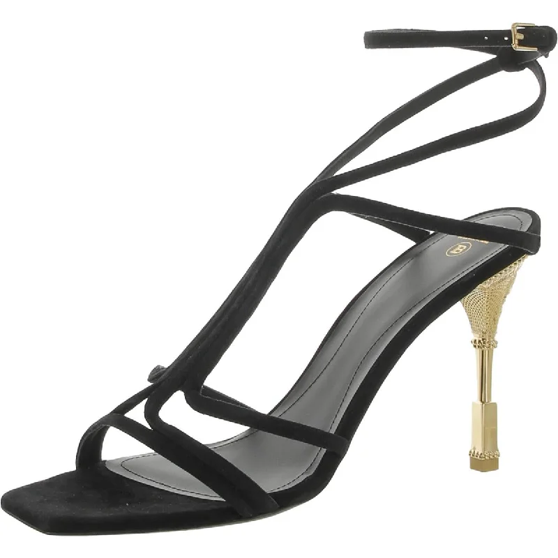 Balmain Womens Sandal Moneta Strappy Square Toe Heels