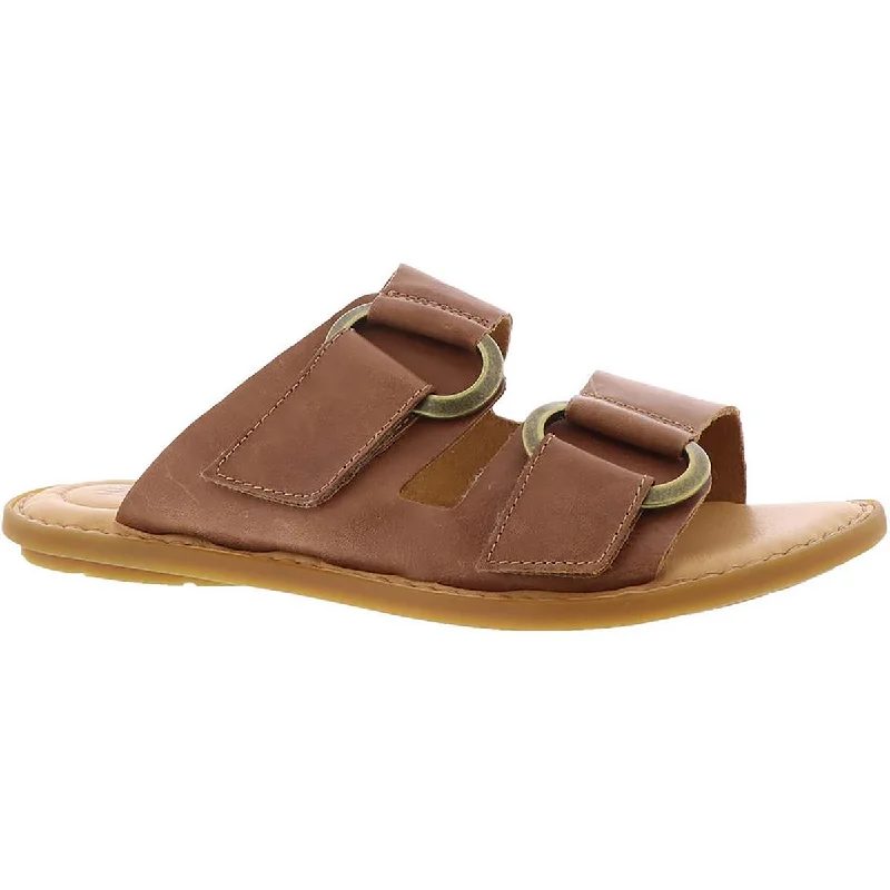 Born Womens Marston  Open Toe Leather Slide Sandals